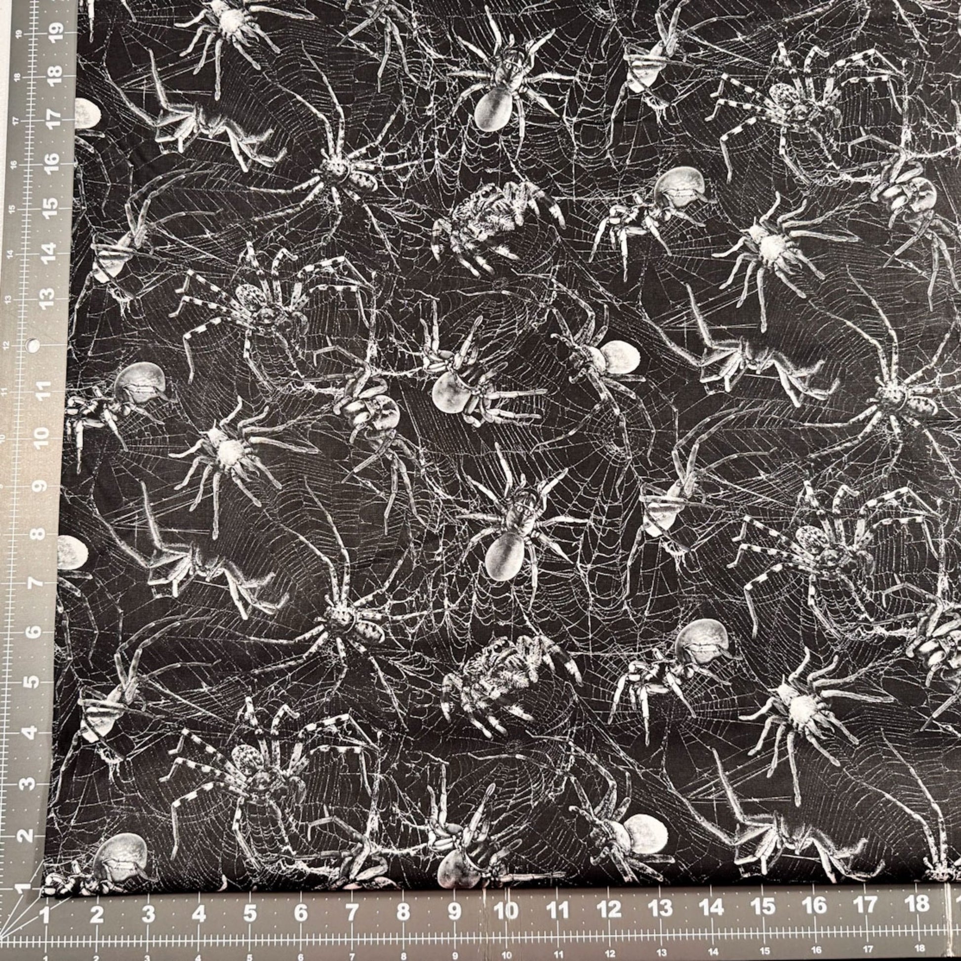 Wicked Spider Fabric CD2765 Spiders on Webs - Mary Jo Fabrics