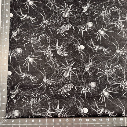 Wicked Spider Fabric CD2765 Spiders on Webs - Mary Jo Fabrics