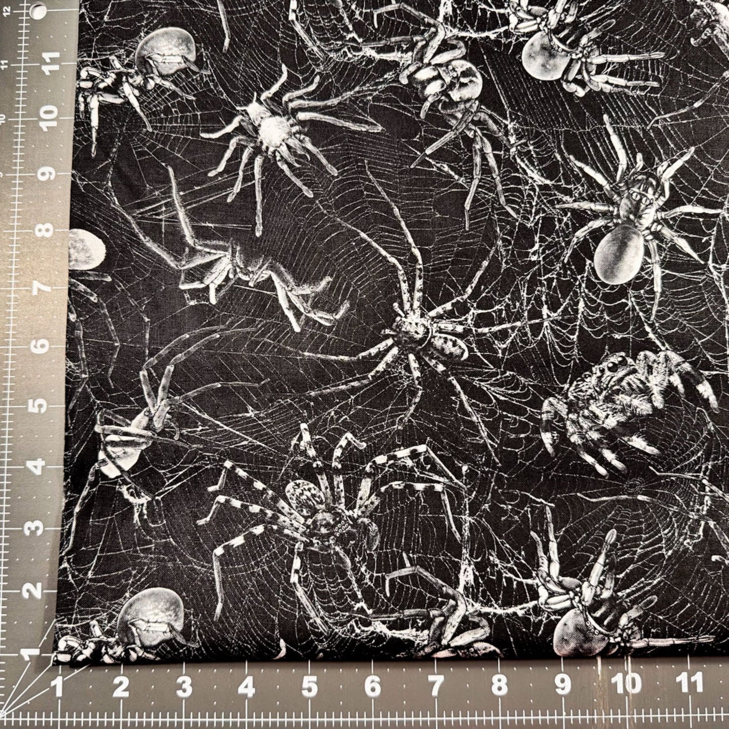 Wicked Spider Fabric CD2765 Spiders on Webs - Mary Jo Fabrics