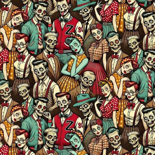 Wicked Zombie Fabric CD4137 Zombies Halloween - Mary Jo Fabrics