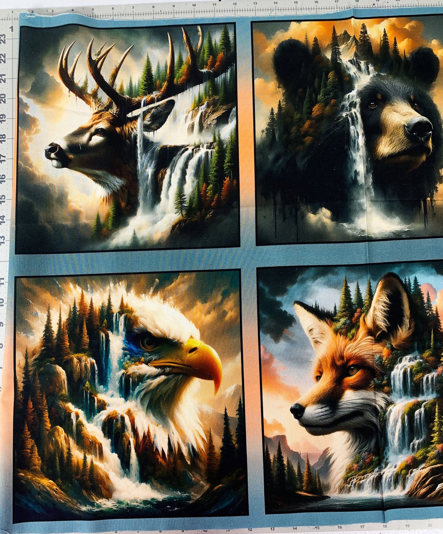 Wilderness Song Animal Panel 4168 Deer Bear Panel 24x42 - Mary Jo Fabrics