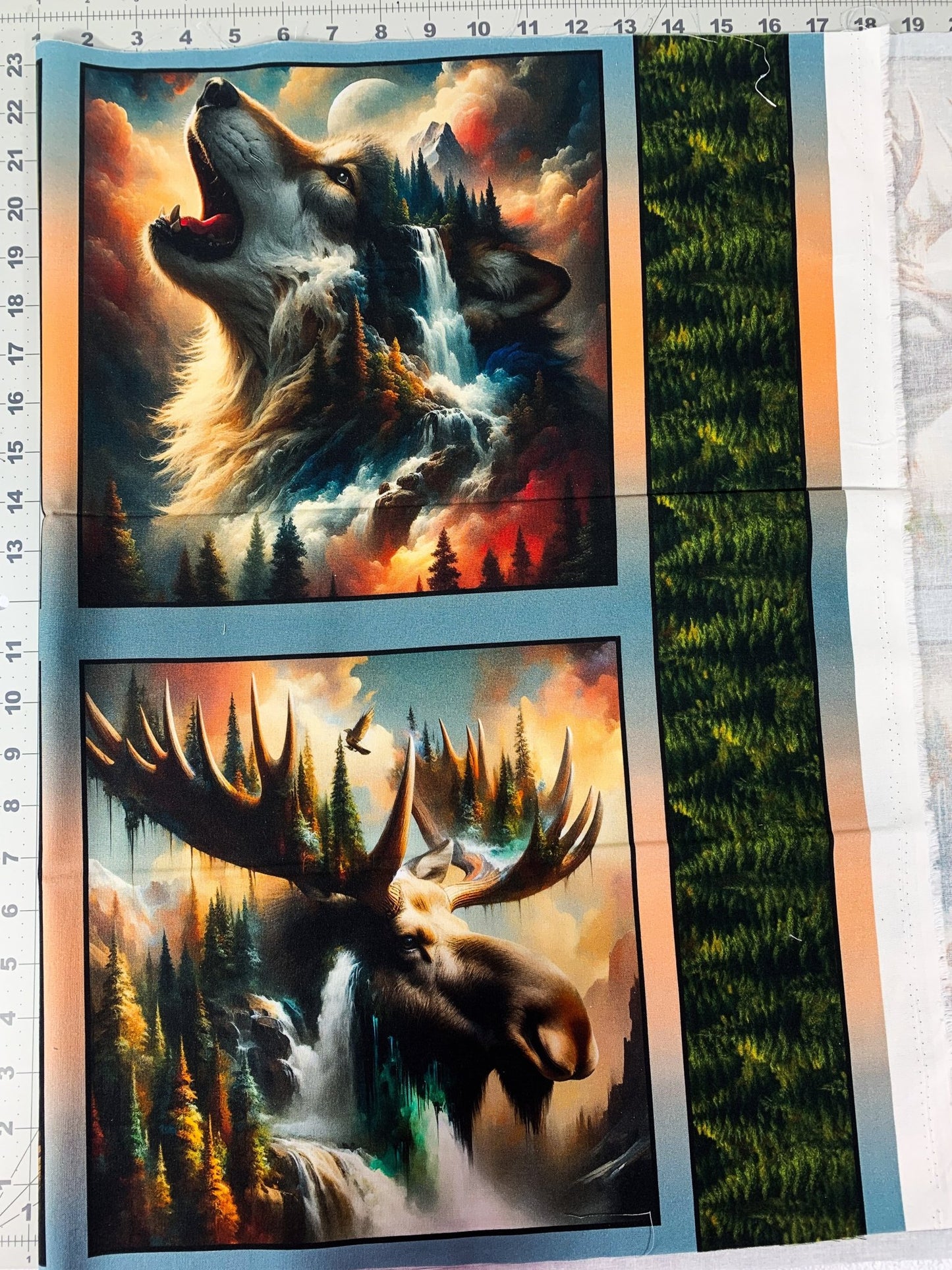 Wilderness Song Animal Panel 4168 Deer Bear Panel 24x42 - Mary Jo Fabrics