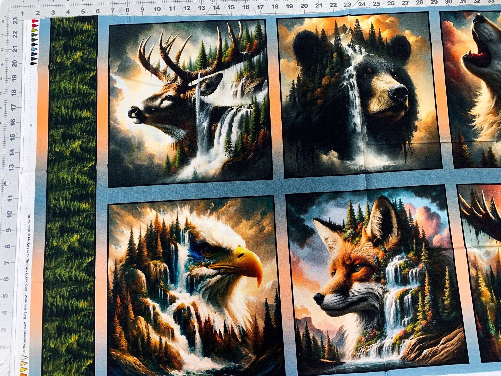 Wilderness Song Animal Panel 4168 Deer Bear Panel 24x42 - Mary Jo Fabrics