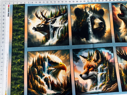 Wilderness Song Animal Panel 4168 Deer Bear Panel 24x42 - Mary Jo Fabrics