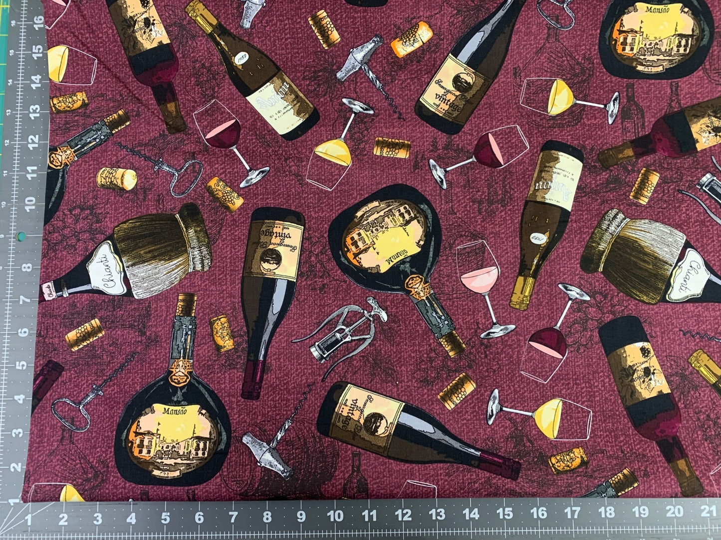 Wine fabric C8396 Wine glass cotton fabric - Mary Jo Fabrics