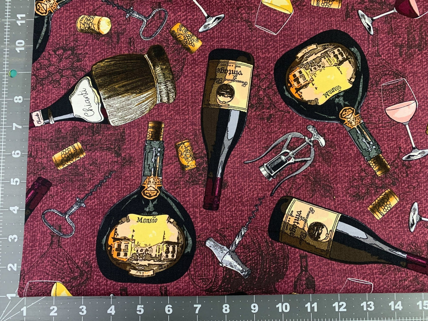 Wine fabric C8396 Wine glass cotton fabric - Mary Jo Fabrics