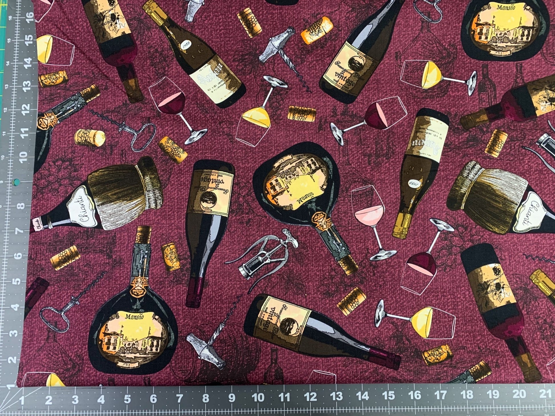 Wine fabric C8396 Wine glass cotton fabric - Mary Jo Fabrics