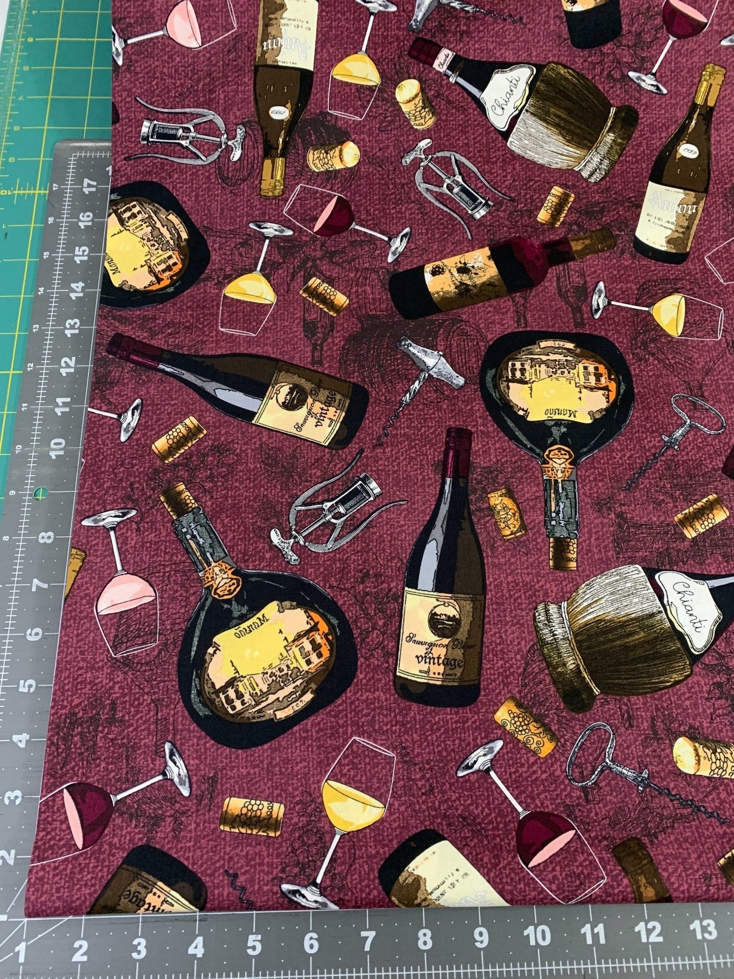 Wine fabric C8396 Wine glass cotton fabric - Mary Jo Fabrics