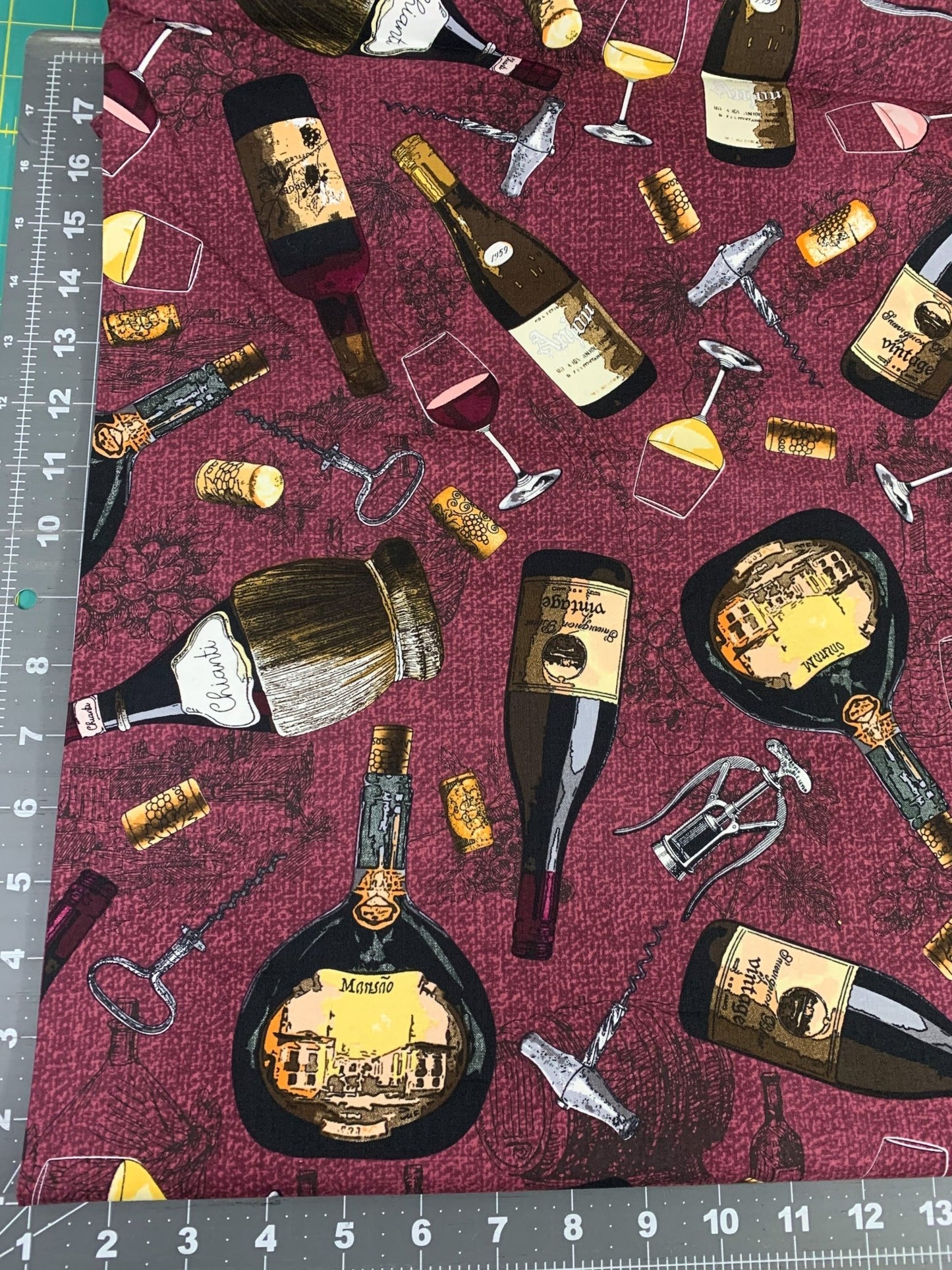 Wine fabric C8396 Wine glass cotton fabric - Mary Jo Fabrics