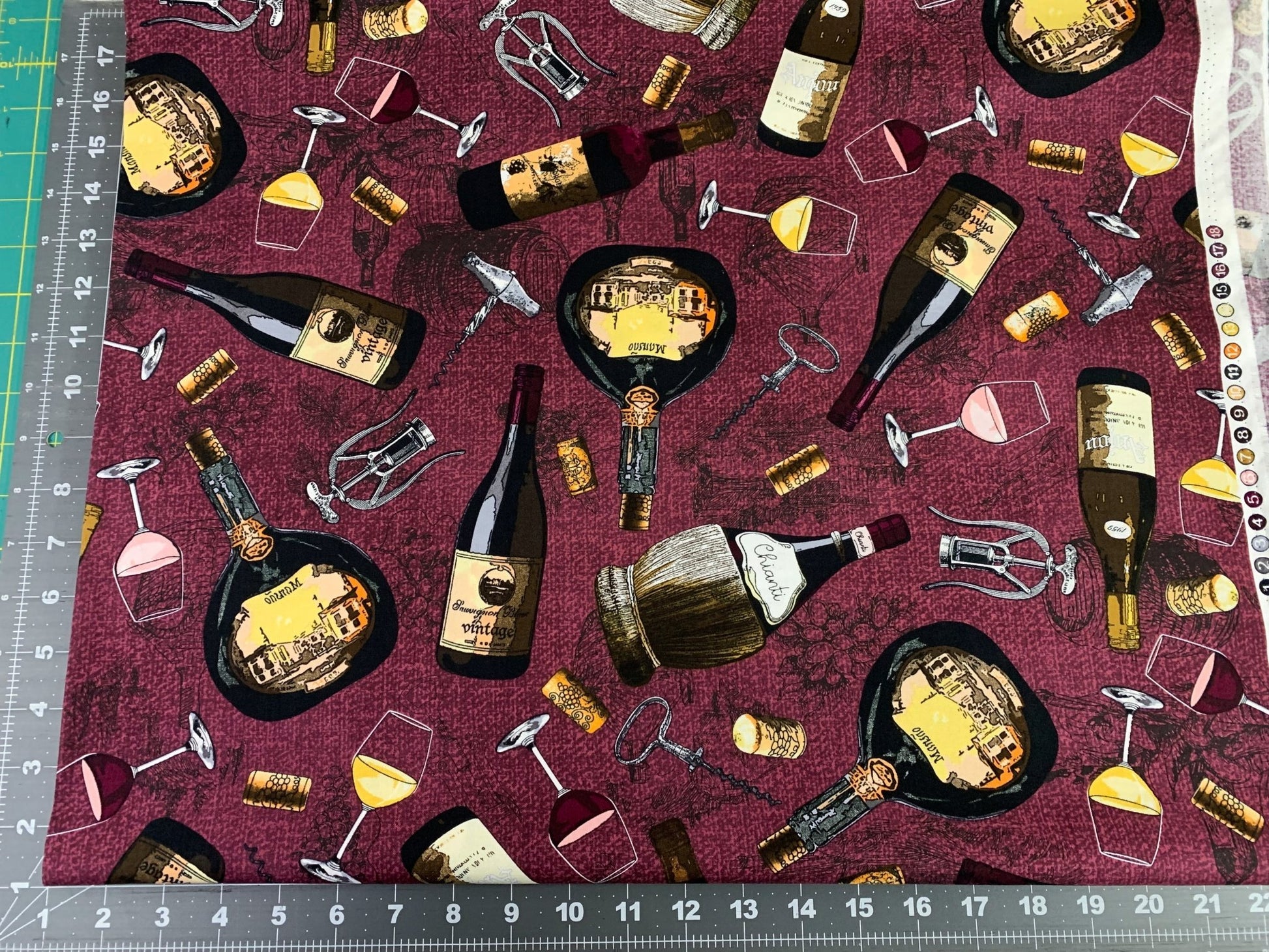 Wine fabric C8396 Wine glass cotton fabric - Mary Jo Fabrics