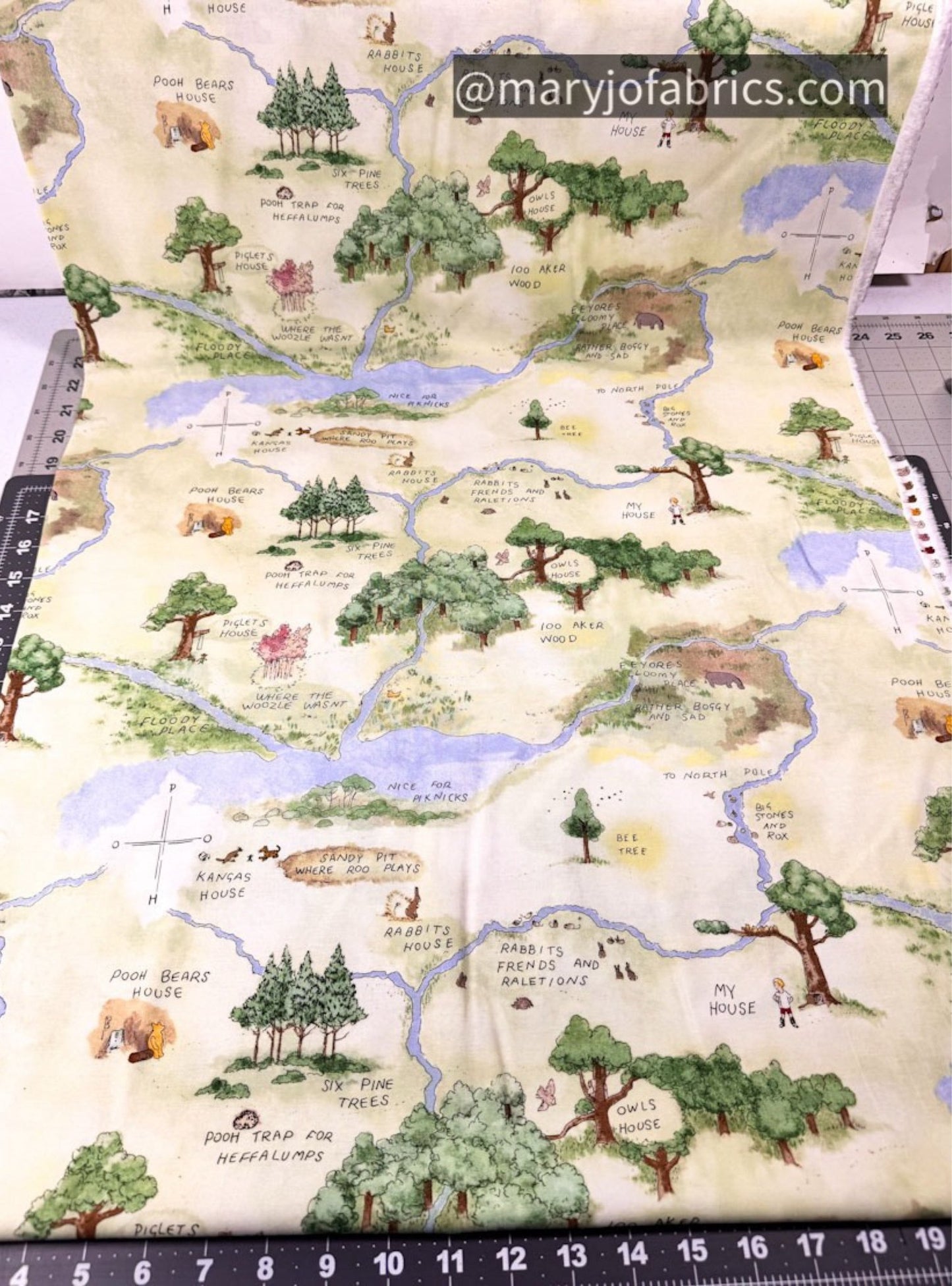 Winnie the Pooh Fabric 8715-60 Hundred Acres Wood Map - Mary Jo Fabrics