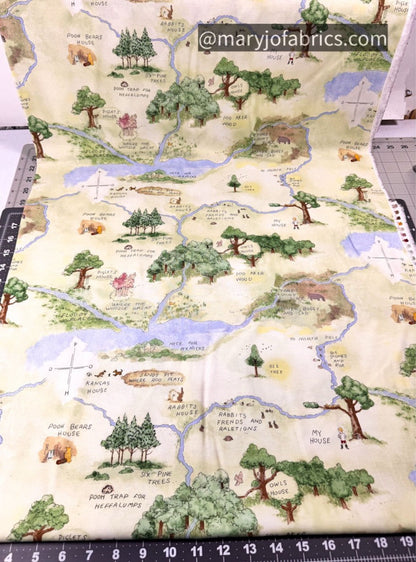 Winnie the Pooh Fabric 8715-60 Hundred Acres Wood Map - Mary Jo Fabrics