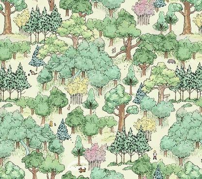 Winnie the Pooh Fabric 8724 - 66 Hundred Acres Wood Forest - Mary Jo Fabrics