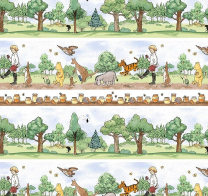 Winnie the Pooh fabric 8727 - 36 Stripe Woods - Mary Jo Fabrics