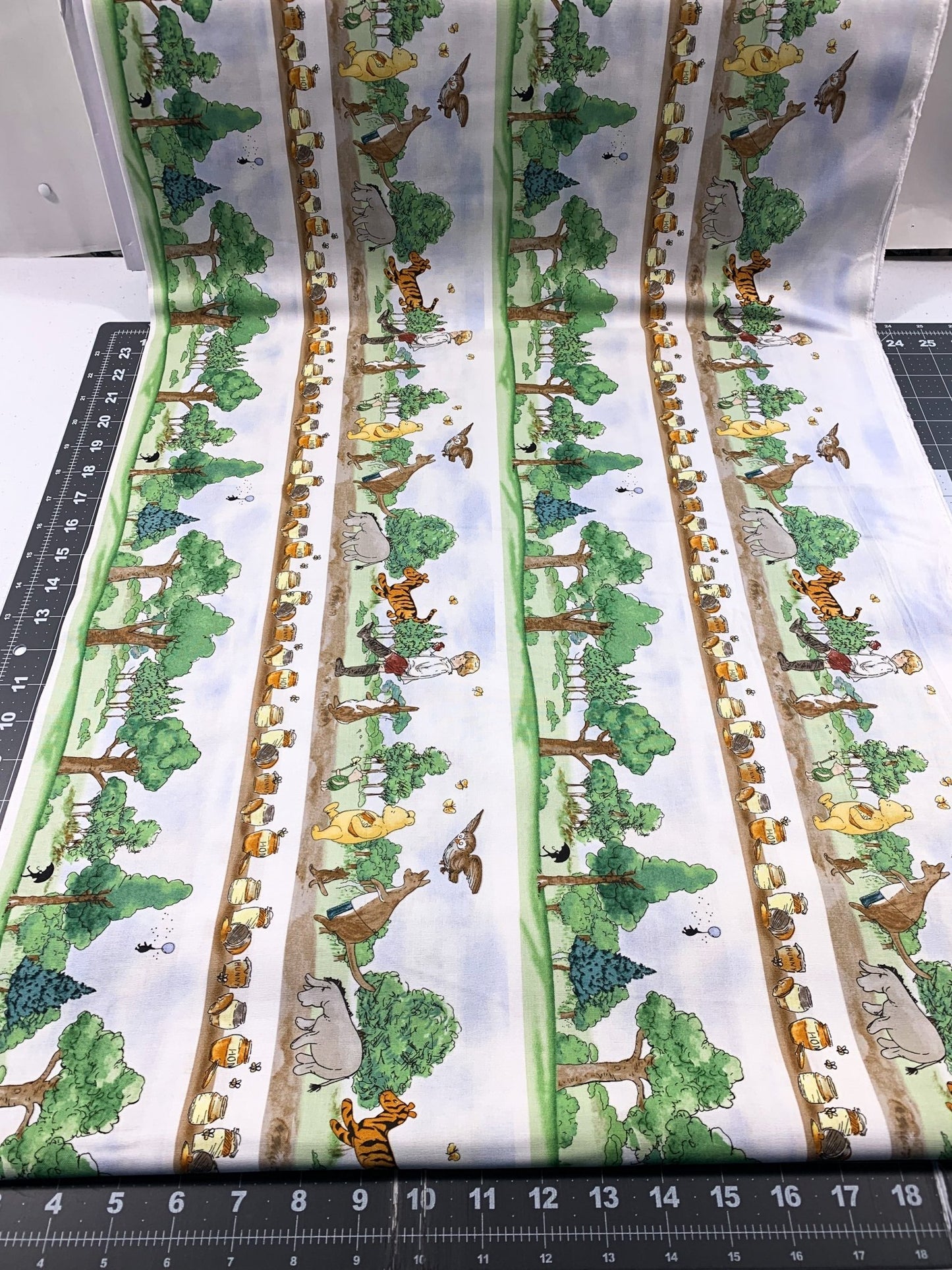 Winnie the Pooh fabric 8727 - 36 Stripe Woods - Mary Jo Fabrics