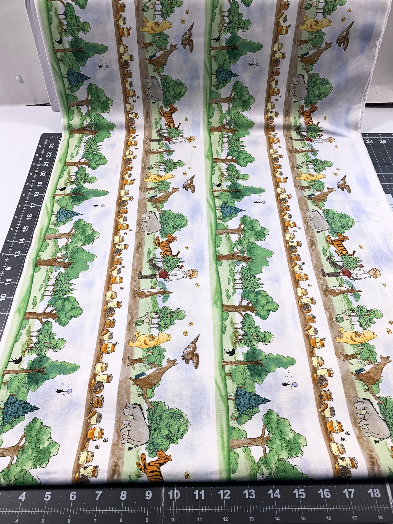 Winnie the Pooh fabric 8727 - 36 Stripe Woods - Mary Jo Fabrics