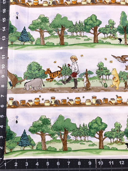 Winnie the Pooh fabric 8727 - 36 Stripe Woods - Mary Jo Fabrics