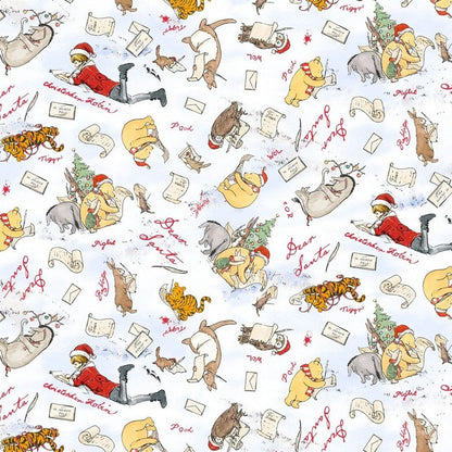 Winnie the Pooh Fabric 9100-07 Christmas at Pooh Corner Dear Santa - Mary Jo Fabrics