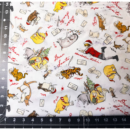 Winnie the Pooh Fabric 9100-07 Christmas at Pooh Corner Dear Santa - Mary Jo Fabrics