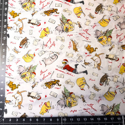 Winnie the Pooh Fabric 9100-07 Christmas at Pooh Corner Dear Santa - Mary Jo Fabrics