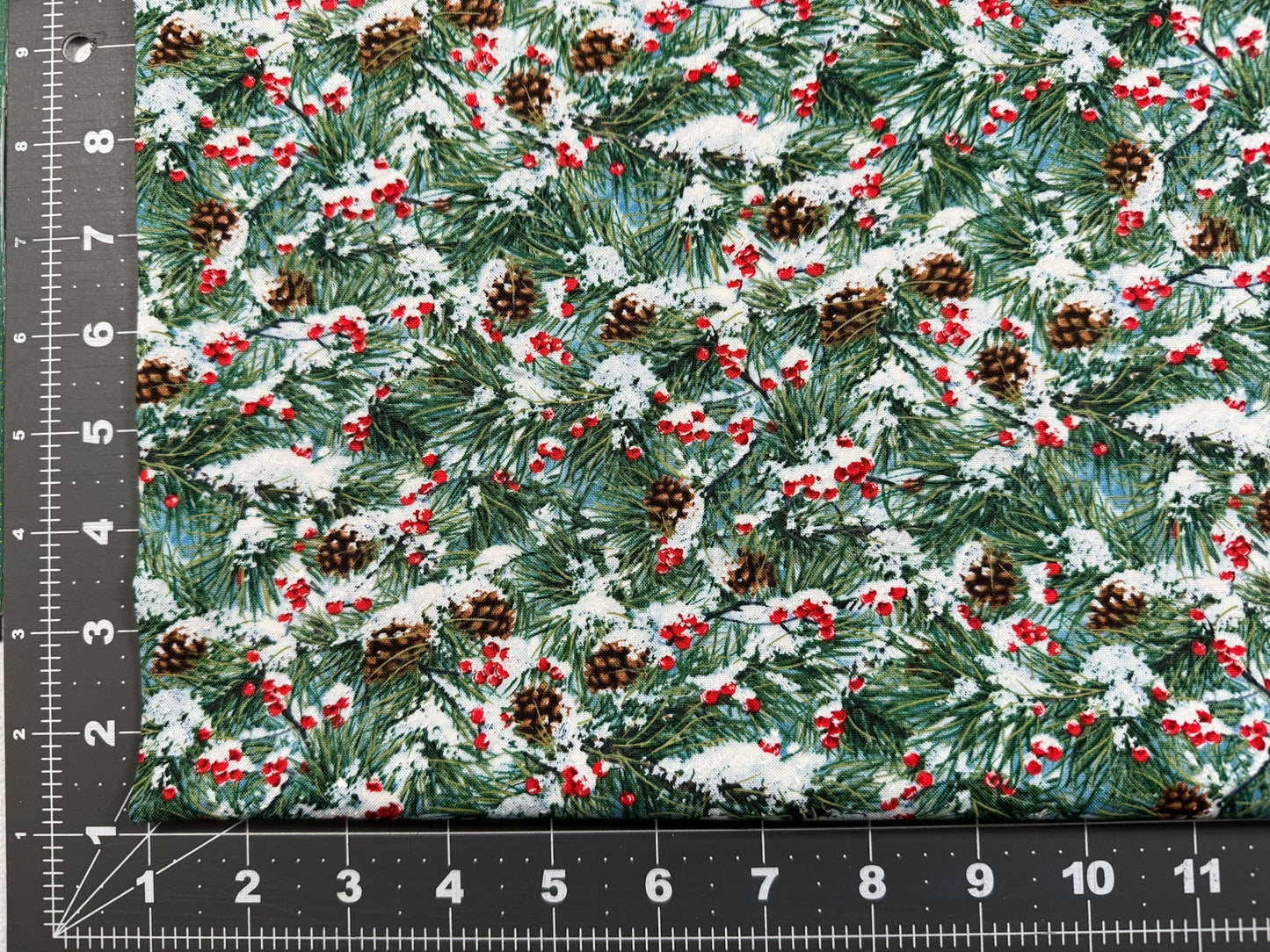 Winter Pine cone fabric Christmas pine tree cotton fabric - Mary Jo Fabrics