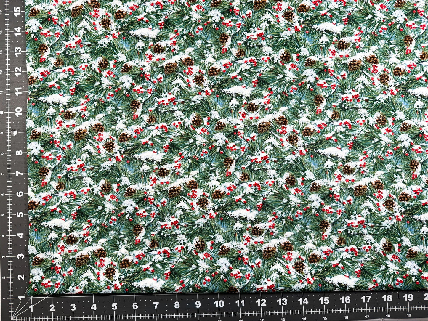 Winter Pine cone fabric Christmas pine tree cotton fabric - Mary Jo Fabrics