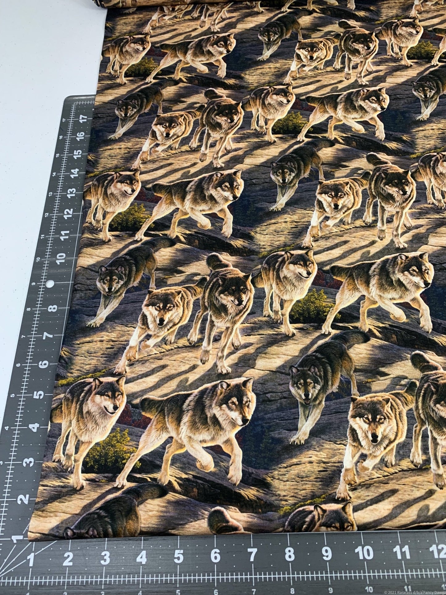 Wolf fabric 3128 Charge Light Brigade Wolf Cotton fabric - Mary Jo Fabrics