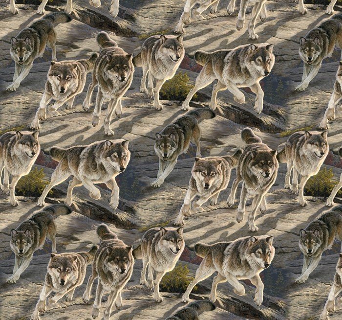 Wolf fabric 3128 Charge Light Brigade Wolf Cotton fabric - Mary Jo Fabrics