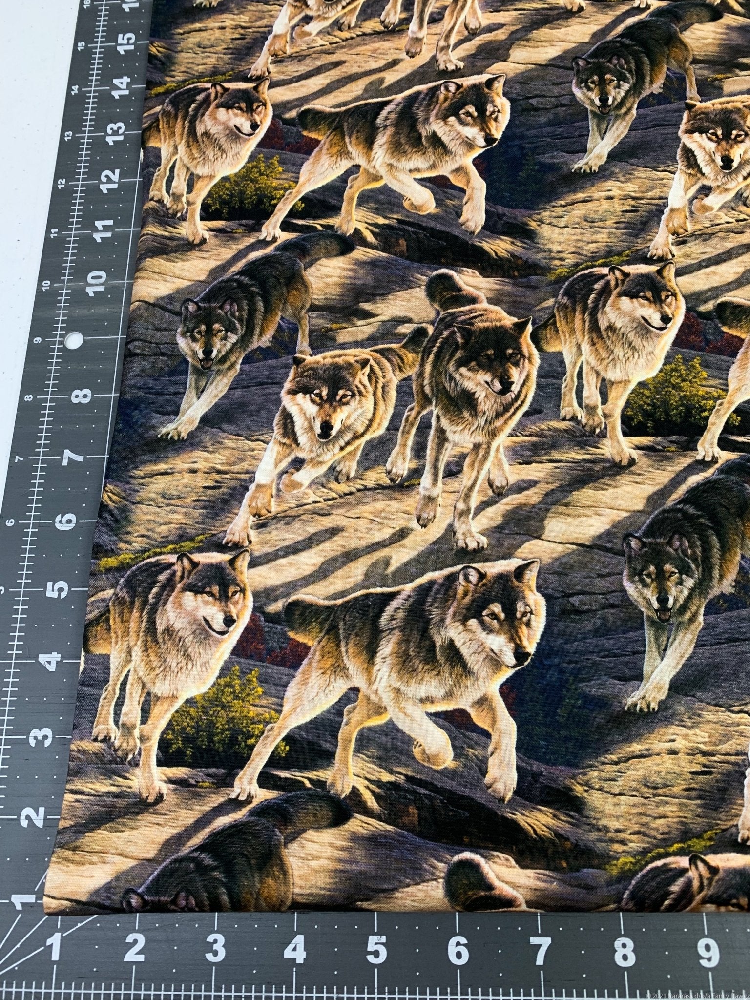 Wolf fabric 3128 Charge Light Brigade Wolf Cotton fabric - Mary Jo Fabrics