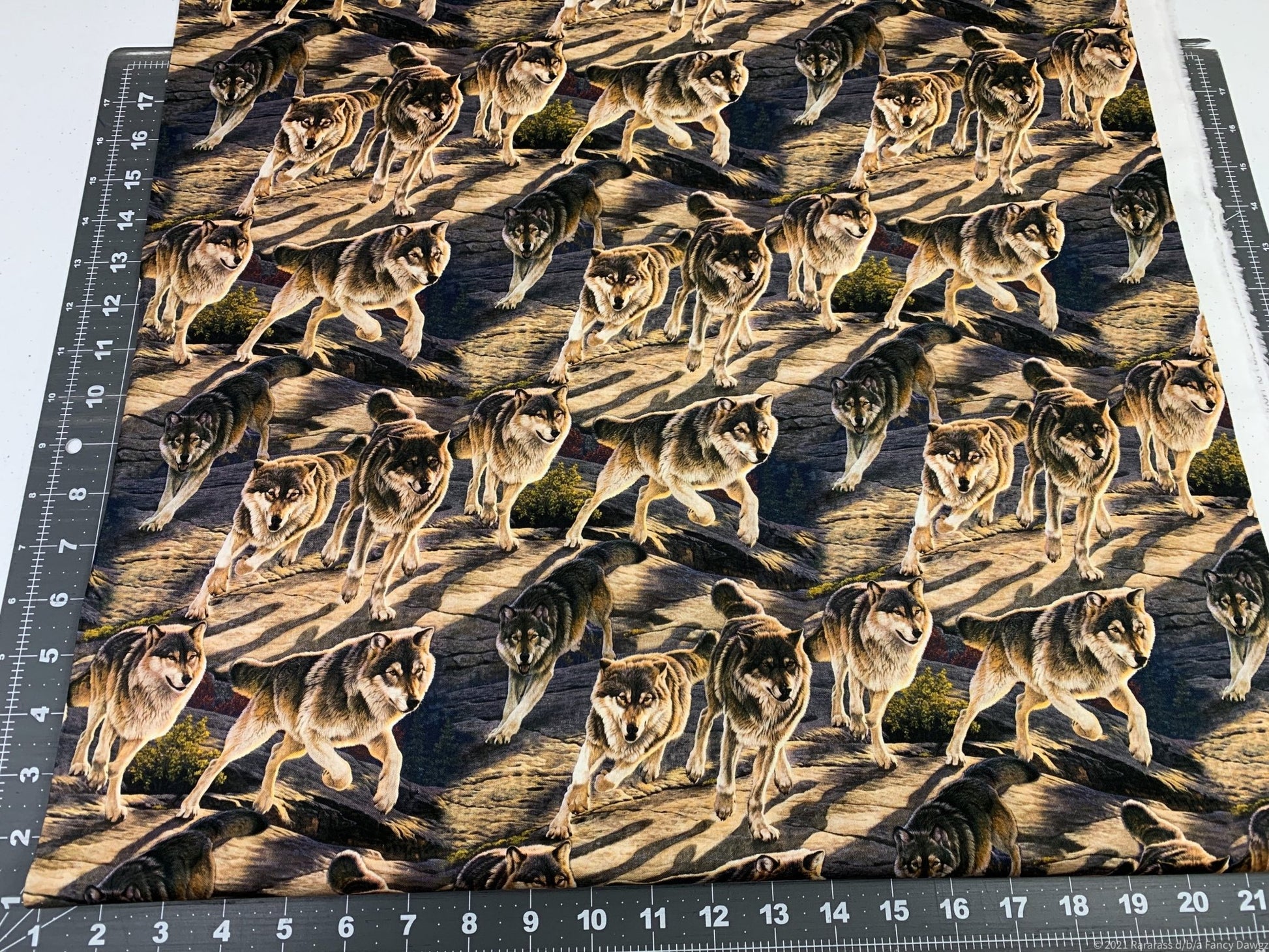 Wolf fabric 3128 Charge Light Brigade Wolf Cotton fabric - Mary Jo Fabrics