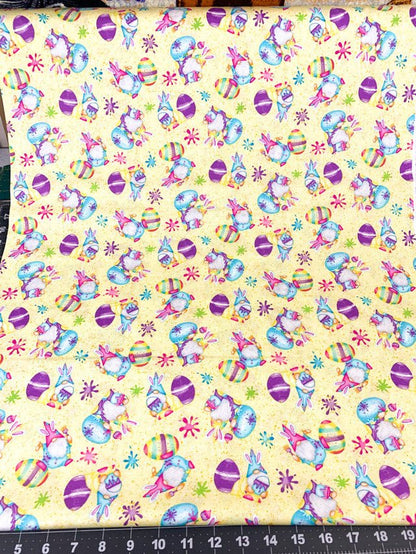 Yellow Easter Gnome fabric 560 - 44 Happy Easter fabric - Mary Jo Fabrics