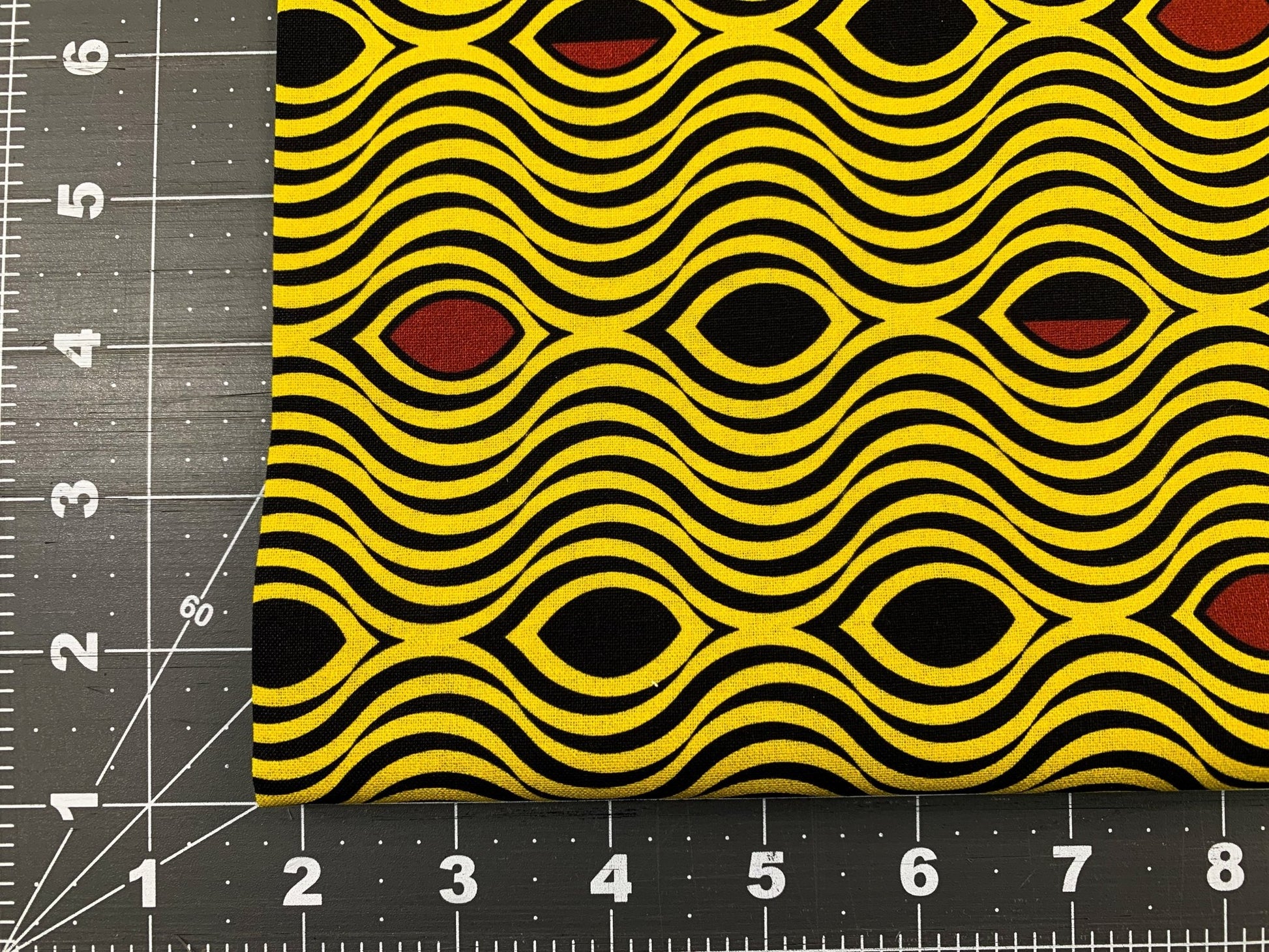 Yellow Waves African fabric 2123 Kenta wave pattern - Mary Jo Fabrics