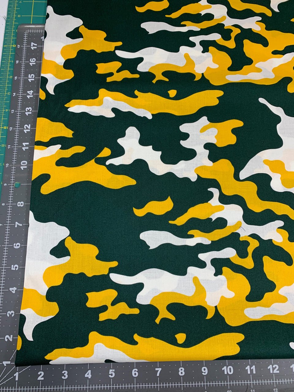 Yellow White Green Camo fabric Yellow Camouflage cotton fabric - Mary Jo Fabrics