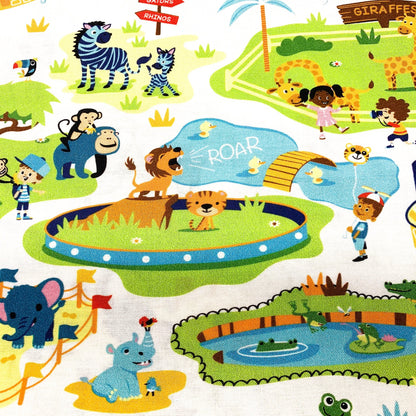 Zooville fabric D130 baby zoo animal nursery fabric - Mary Jo Fabrics