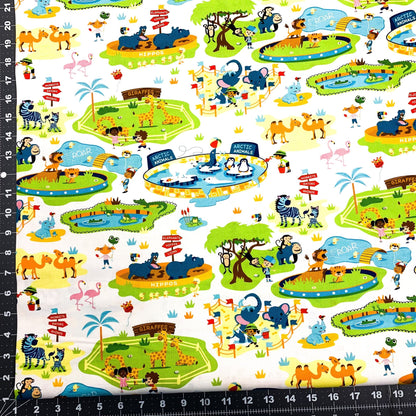 Zooville fabric D130 baby zoo animal nursery fabric - Mary Jo Fabrics