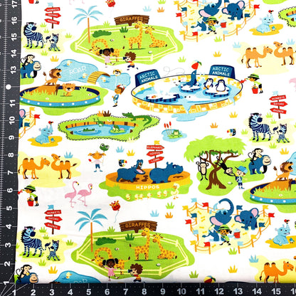 Zooville fabric D130 baby zoo animal nursery fabric - Mary Jo Fabrics