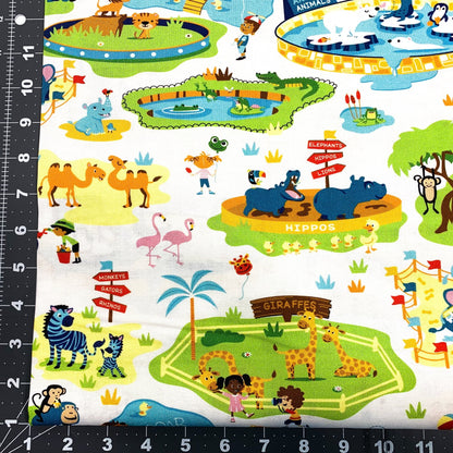 Zooville fabric D130 baby zoo animal nursery fabric - Mary Jo Fabrics