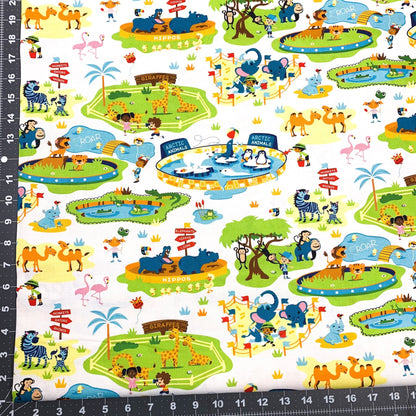 Zooville fabric D130 baby zoo animal nursery fabric - Mary Jo Fabrics