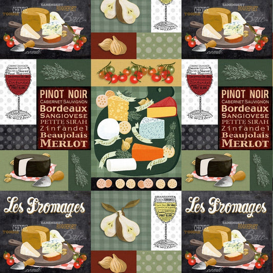 Cheese and Wine fabric  10394 Charcuterie & Cocktails