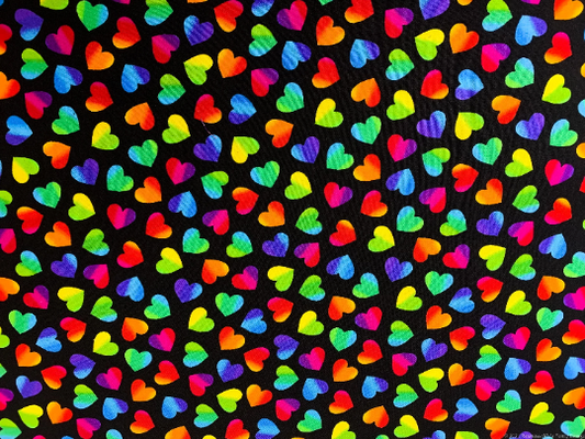 Large Rainbow Hearts fabric C8570 heart fabric