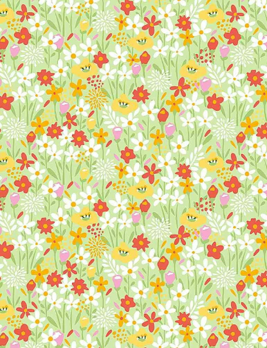Calico Daisy flower fabric 2037 Floral fabric