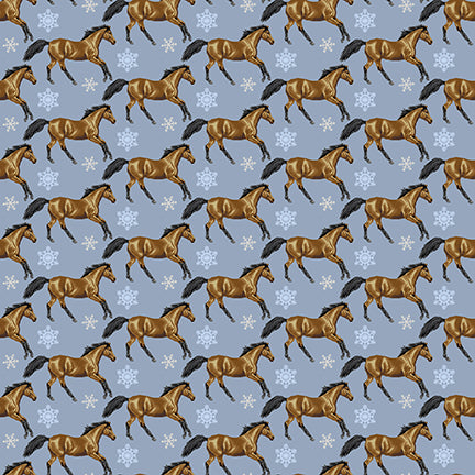 Horse Whisperer horse fabric 5683-13 Horses and Snowflakes