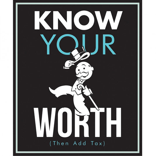 Know your Worth Monopoly quilt panel 35.5" x 44" Monopoly fabric