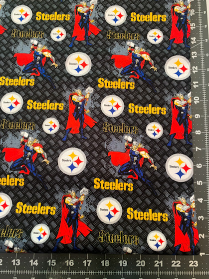 Pittsburgh Steelers cotton fabric  Thor Steeler NFL Fabric