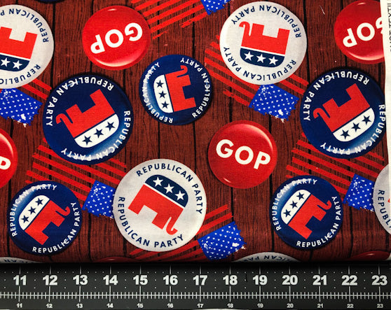 GOP Button Republican fabric DX-2075-0C Patriotic quilt fabric