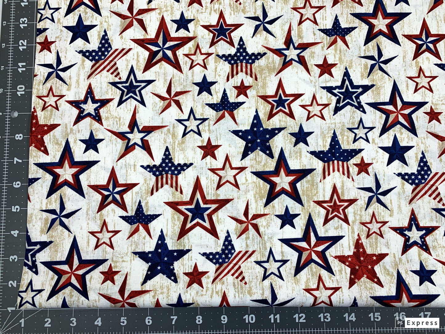 USA Patriotic Stars fabric C5279 Natural USA fabric