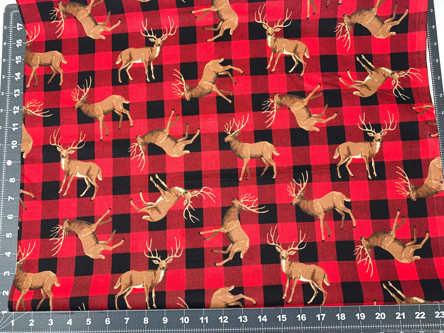 Buffalo Plaid deer fabric 16726 deer cotton fabric