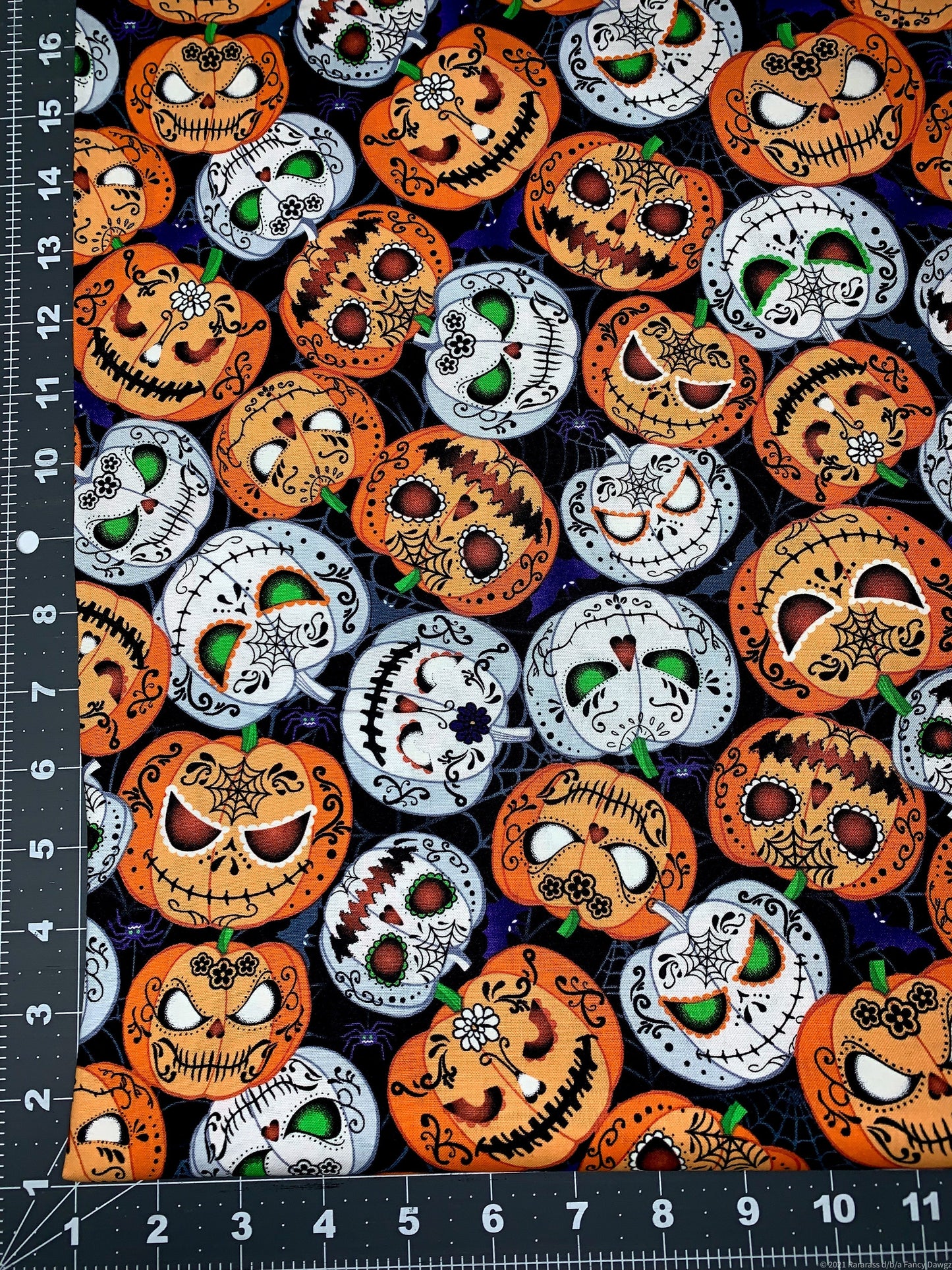Wicked Pumpkin fabric CG8651 Jack O Lantern Halloween fabric