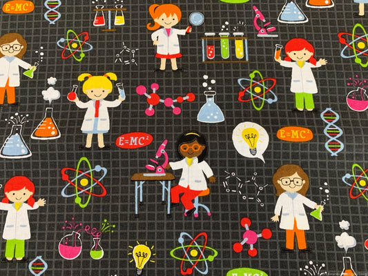 Girl Science fabric 7811 girl cotton fabric laboratory