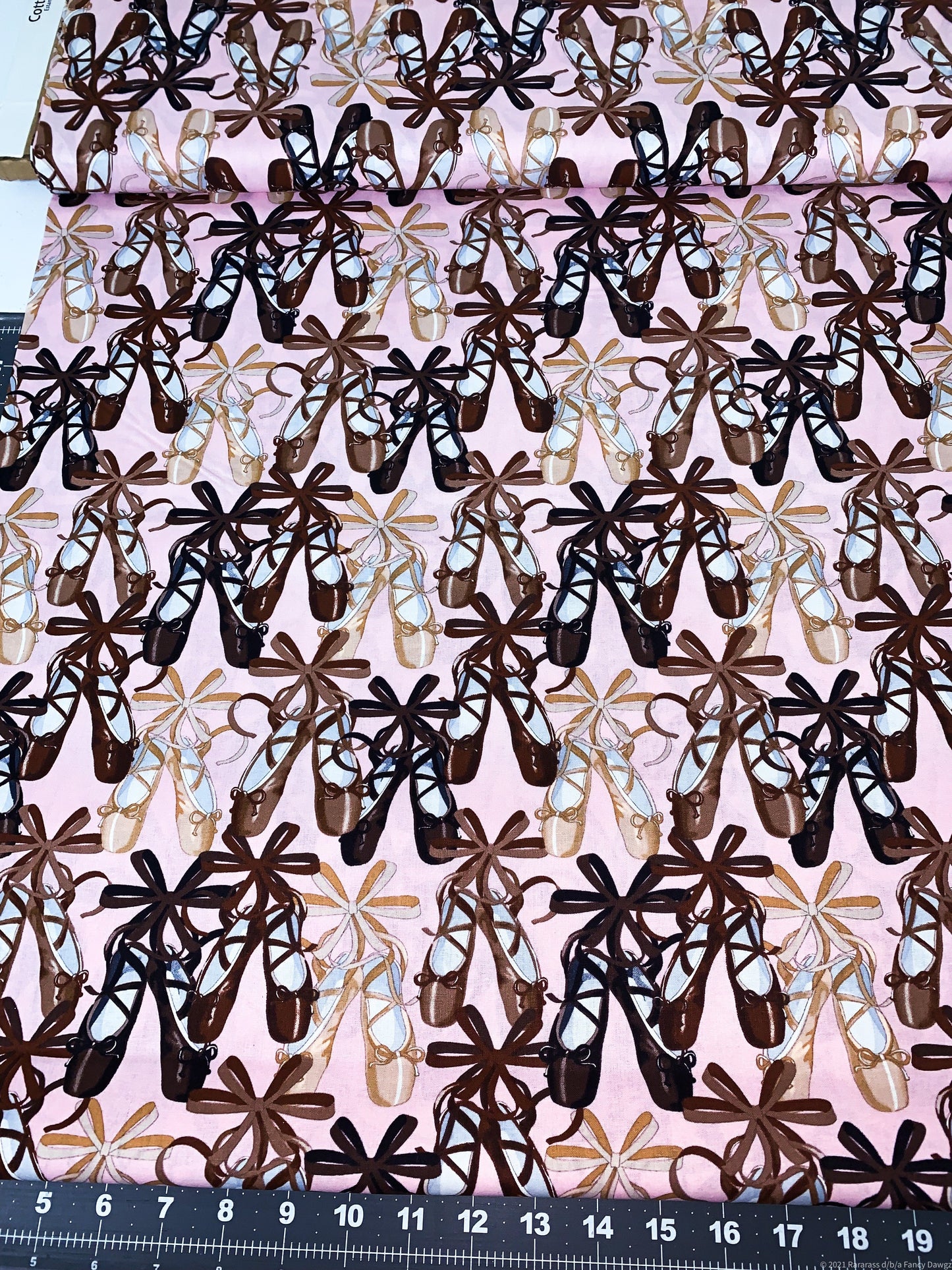 Pink Ballet fabric  All over Ballet Shoes fabric